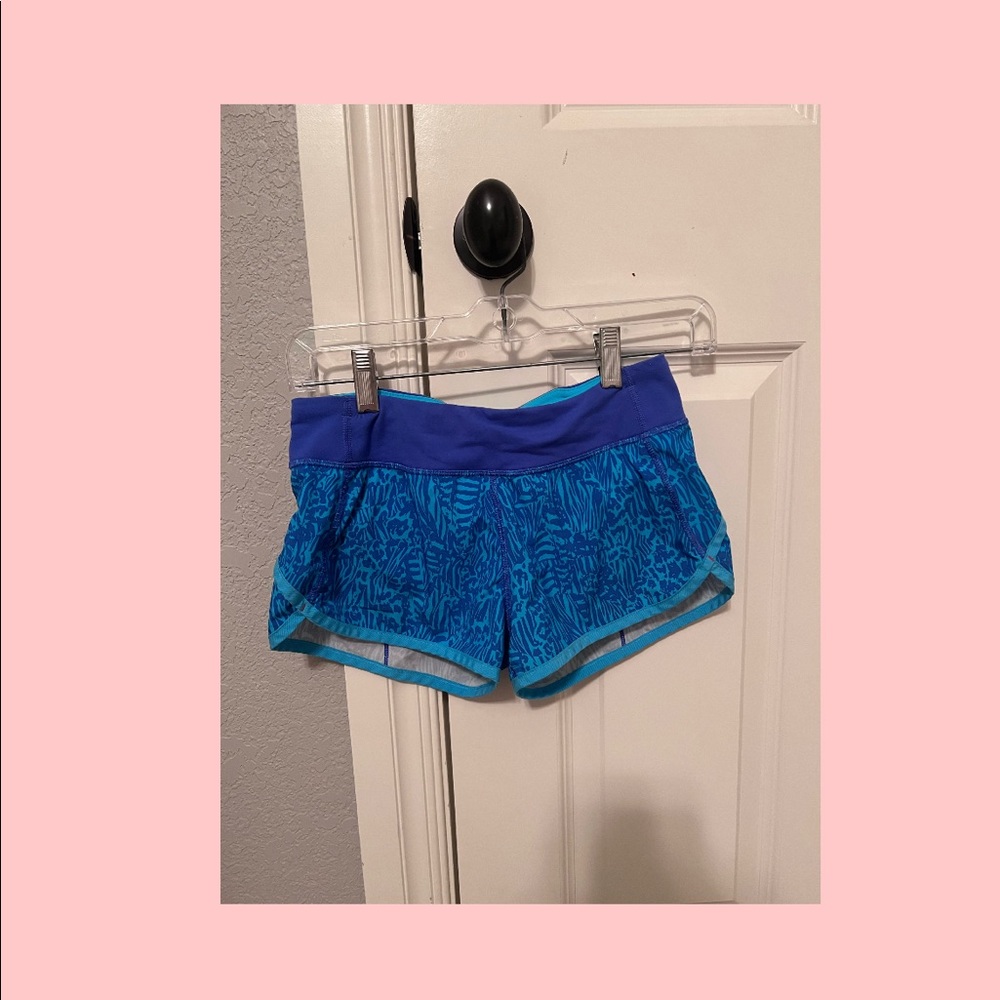 ivivva size 12 (lululemon size 0) blue speed up shorts 2.5 inch inseam